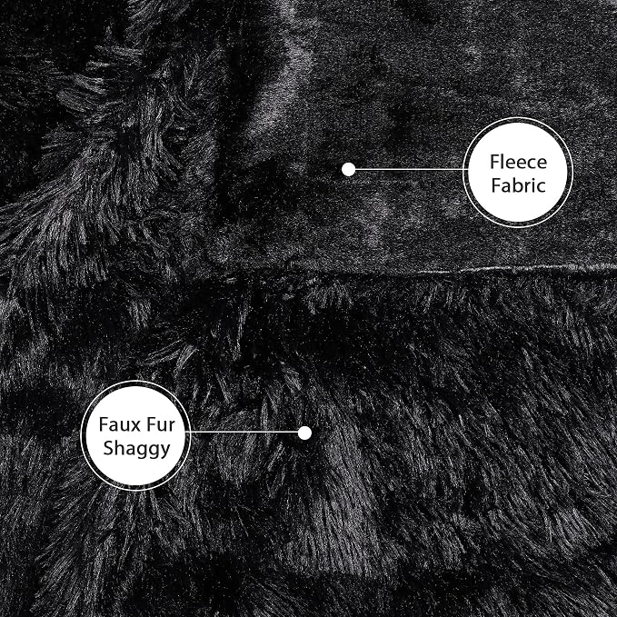 Tuddrom Decorative Extra Soft Faux Fur Throw Blanket 50" x 60", Reversible - Image 6