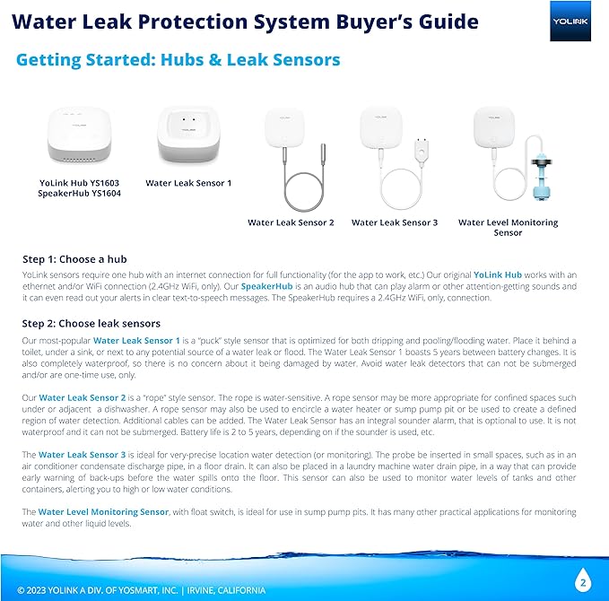 YoLink Smart Home Starter Kit: Hub & Water Leak Sensor 1, LoRa Up to 1/4 Mile - Image 5