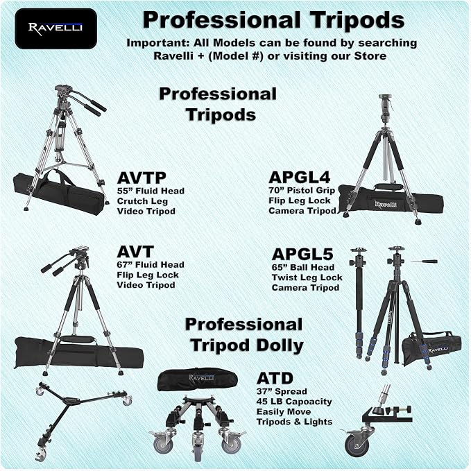 Ravelli APLT6M 72" Light Weight Aluminum Tripod/Monopod, - Image 9