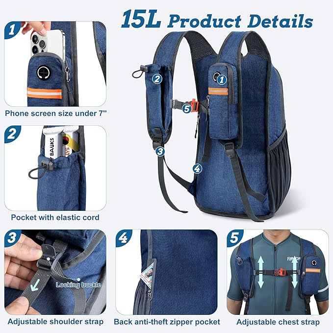 BECOJADDE 15L Small Hiking Backpack - Image 2