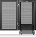 Sound Town 21U Universal Steel Rack, w/Mesh Doors, Locking Casters, Vented Side by SOUNDTOWN