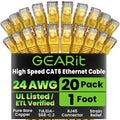 GEARit Cat 6 Ethernet Patch Cable 1 ft Yellow Cat6 Patch Cables 1ft by GEARit