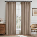 Memory Trained Pinch Pleated Curtains 90 Inches Long, Viral Linen Pinch Pleat by ANRODUO