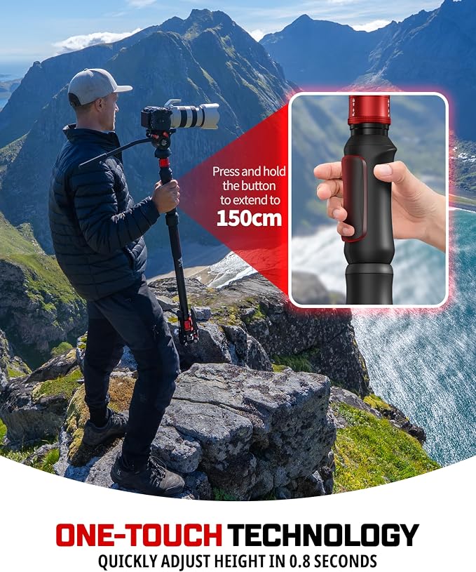 IFOOTAGE Monopod Cobra 3 Strike A150S+K5S, 1/4'' & 3/8'' Quick Release - Image 2