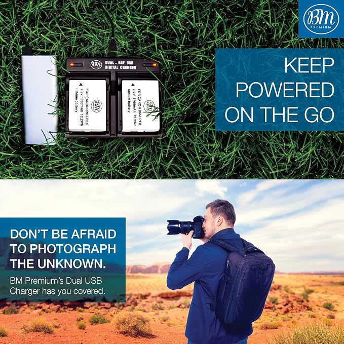 BM Premium 2-Pack LP-E8 Batteries and Dual Battery Charger Kit - Image 7