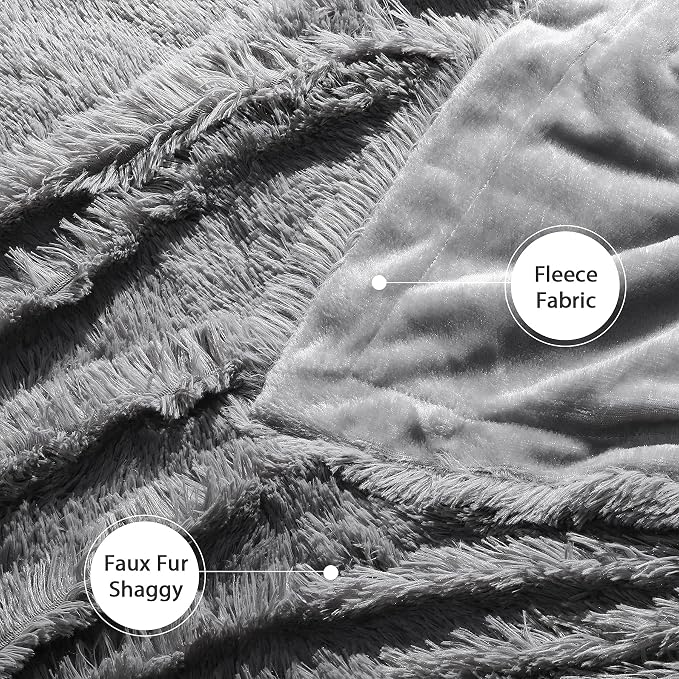Tuddrom Decorative Extra Soft Faux Fur Throw Blanket 50"x60", Solid Lightweight - Image 5