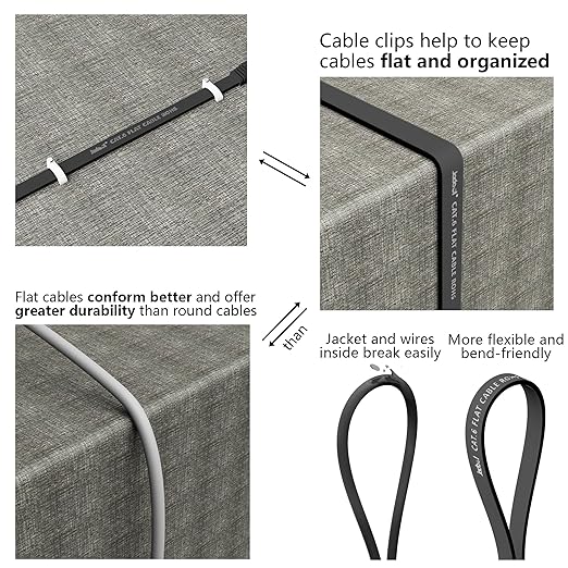 Jadaol Cat 6 Ethernet Cable 25 ft, 10Gbps Support Cat8 Cat7 Network, Flat RJ45 - Image 5