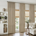 Burlywood Birch Linen Semi Sheer 108 Inch Curtains by Twodrapes