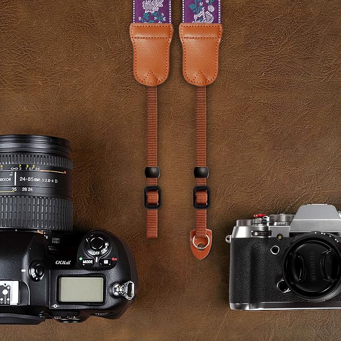 Padwa Lifestyle Purple Flowers Embroidered Camera Strap - Image 6