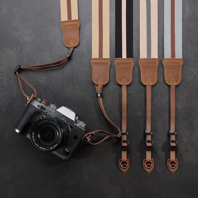 Padwa Lifestyle Beige Brown Stripe Camera Strap - Image 6