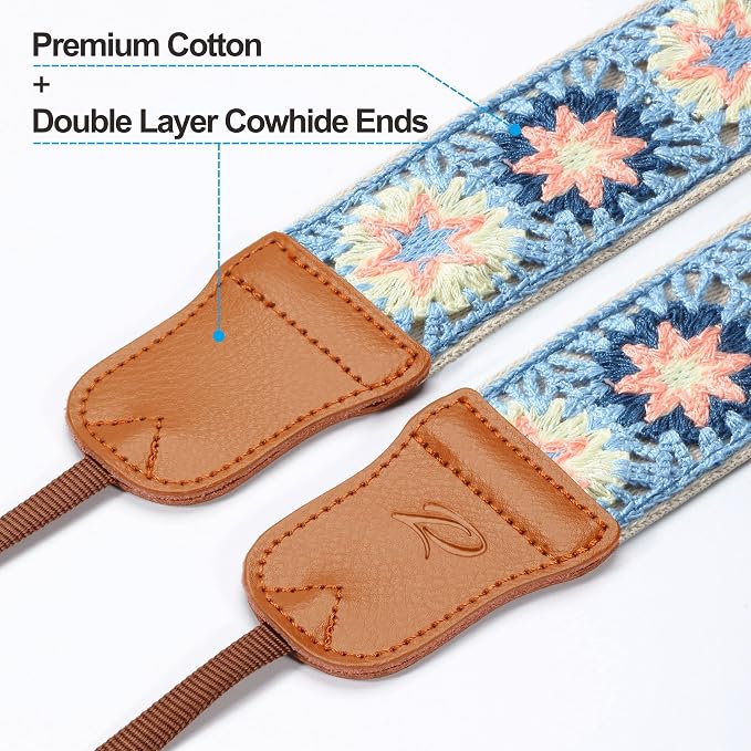 Padwa Lifestyle Hollow Crochet Pink Daisy Camera Strap - Image 2