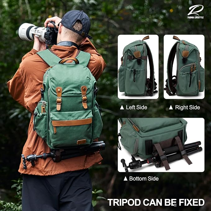 Padwa Lifestyle Green Camera Backpack - Image 6