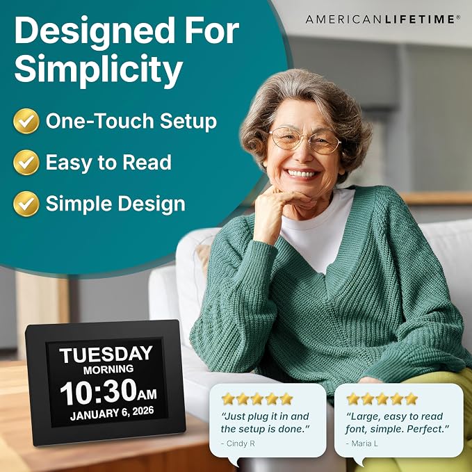American Lifetime New 2026 Dementia Clock Large - Image 4