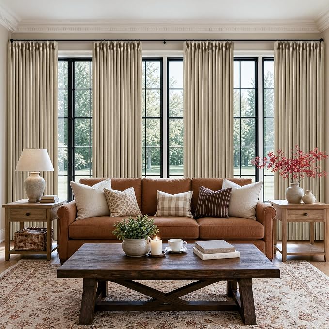 Burlywood Birch Linen Pinch Pleated 92 Inch Curtains - Image 8