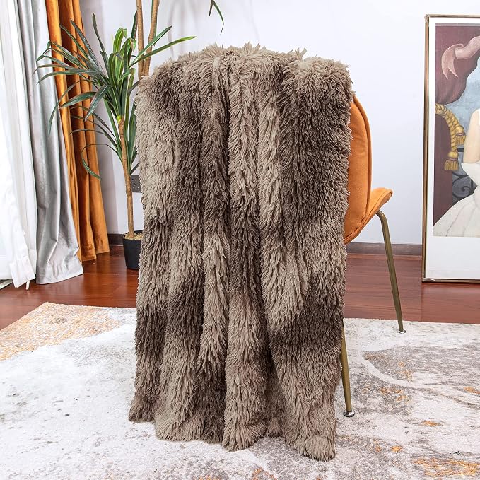 Tuddrom Decorative Extra Soft Faux Fur Throw Blanket, Solid Reversible Fuzzy - Image 5