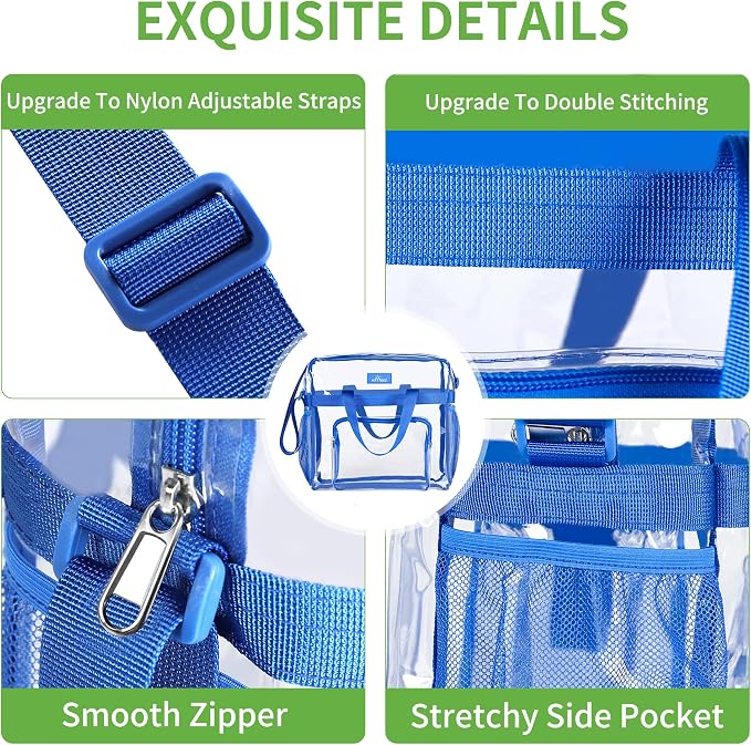 MAY TREE Clear Bag for Stadium Events 12×6×12 Clear Tote Lunch Bag - Image 3