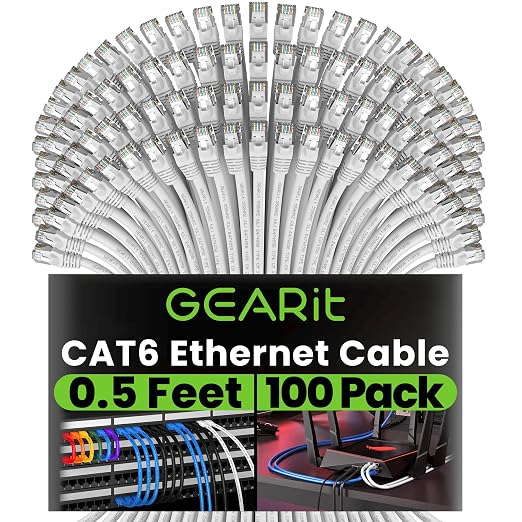 GEARit Cat 6 Ethernet Cable Cat6 Network Patch, Snagless Cord, Internet by GEARit