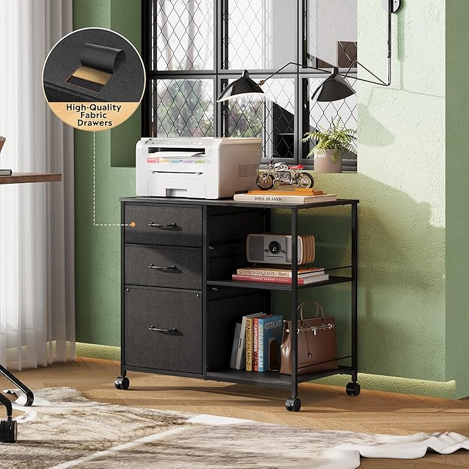 DEVAISE 3 Drawer Mobile File Cabinet, Rolling Printer Stand - Image 3