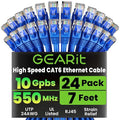 GEARit Cat 6 Ethernet Patch Cable 7 ft Blue, Cat 6 High Speed 24AWG 10Gbps RJ45 by GEARit