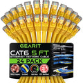 GEARit Cat 6 Ethernet Patch Cables 5 ft Yellow, High Speed 24AWG 10Gbps RJ45 by GEARit