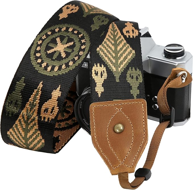 Padwa Lifestyle 2" Wide Classic Crazy Horse Art Cowhide Head Cotton Camera by PadwaLifestyleCameraStrap