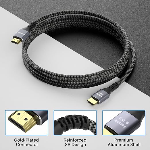 Conable 8K HDMI 2.1 Cable, Real Certified Cable, Ultra HD Braided Cord - Image 2