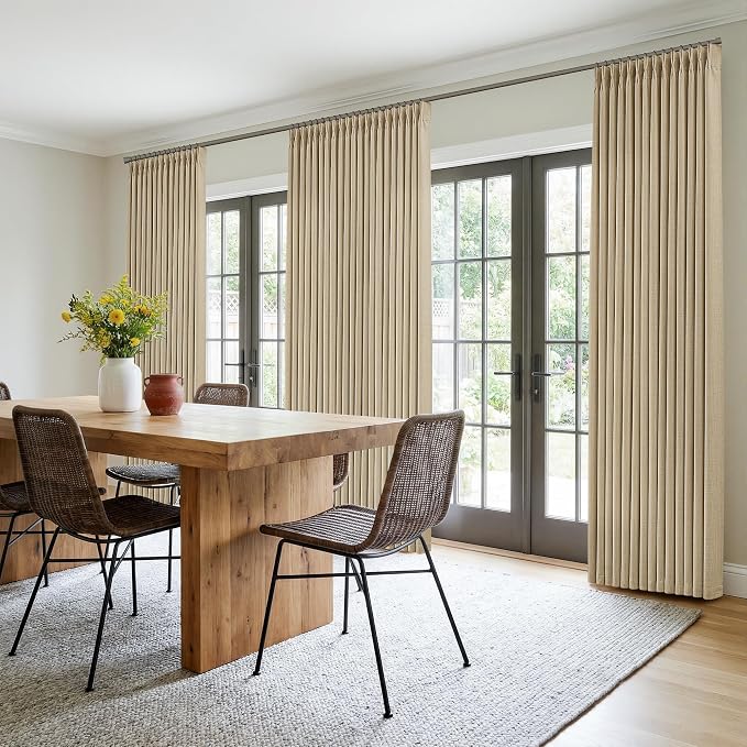 Extra Long 112 Inch Pinch Pleated Living Room Curtains 4 Panels Set, Oatmeal - Image 8