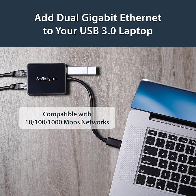 StarTech.com USB 3.0 to Dual Port Gigabit Ethernet Adapter NIC - Image 4
