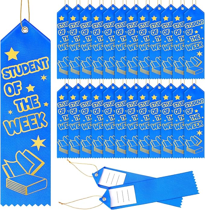 Wavwavw 100 Pcs Student of The Week Award Ribbons Bulk 8" x 2" Prizes Ribbons by Wavwavw