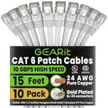 GEARit Cat 6 Ethernet Patch Cable 15 ft White Cat6 Patch Cables 15ft by GEARit