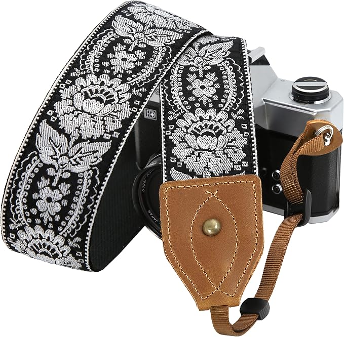 Padwa Lifestyle 2" Wide Classic Crazy Horse Art Cowhide Head Cotton Camera by PadwaLifestyleCameraStrap