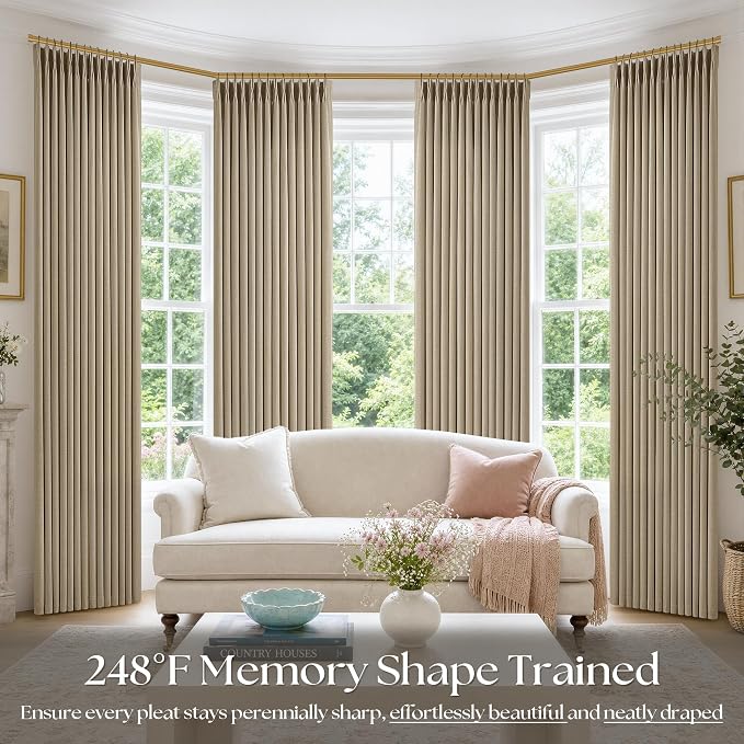 Memory Trained Pinch Pleated 126 Inch Extra Long Curtains - Image 7