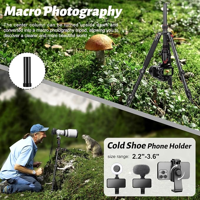 JOILCAN Tripod for Camera, Heavy Duty Travel Tripods for Spotting Scope - Image 4