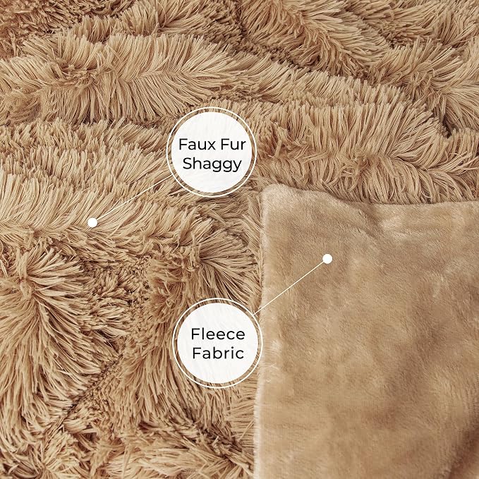 Tuddrom Decorative Extra Soft Faux Fur Blanket Twin Size, Solid Reversible - Image 6
