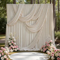 50ft x 15ft Beige Backdrop Curtains by CO-AVE