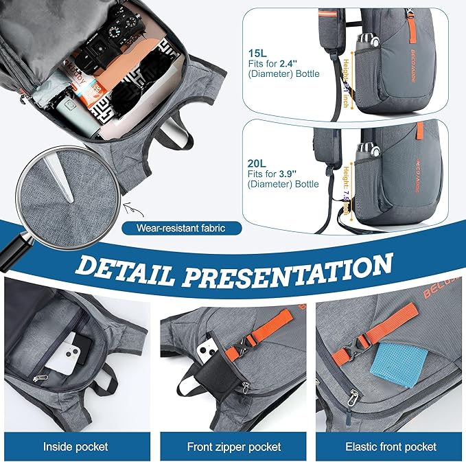 BECOJADDE 20L Small Hiking Backpack - Image 3