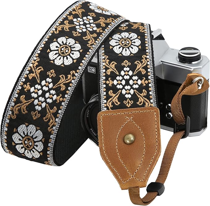 Padwa Lifestyle 2" Wide Classic Crazy Horse Art Cowhide Head Cotton Camera by PadwaLifestyleCameraStrap