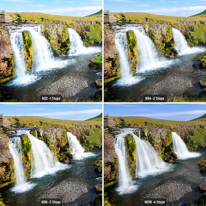 NEEWER 67mm ND Lens Filter Kit: ND2 ND4 ND8 ND16, Lens Cleaning Pen, Filter - Image 3