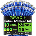 GEARit Cat 6 Ethernet Patch Cable 1.5 ft Blue, High Speed 24AWG 10Gbps RJ45 by GEARit