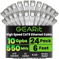 GEARit Cat 6 Ethernet Patch Cables 6 ft White, High Speed 24AWG 10Gbps RJ45 by GEARit