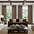 Extra Long 108 Inch Pinch Pleated Living Room Curtains 4 Panels Set, Chocolate by Twodrapes