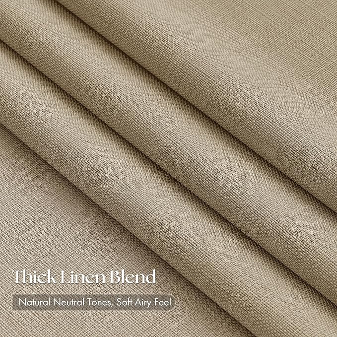 Burlywood Birch Linen Semi Sheer 105 Inch Curtains - Image 2